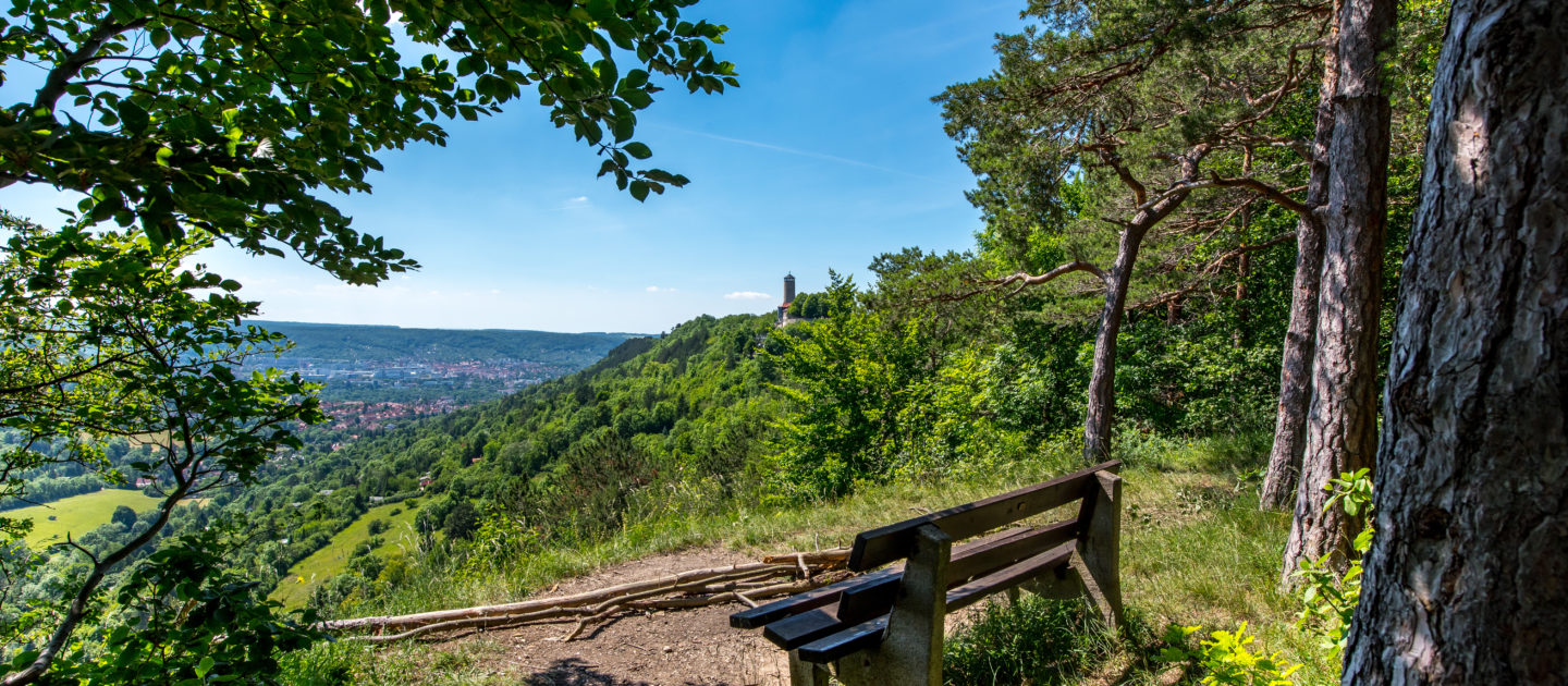 Saalehorizontale Jena, Wandern, Ausblick Fuchsturm