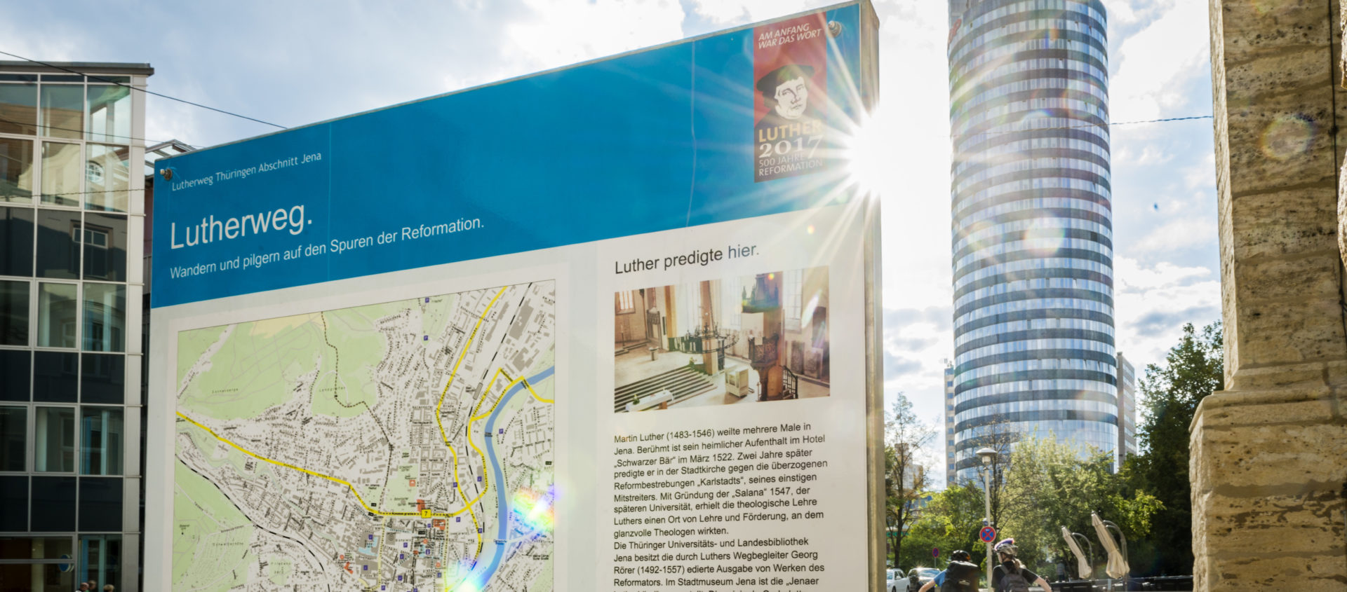 Lutherweg, Wandertafel, Wandern in Jena