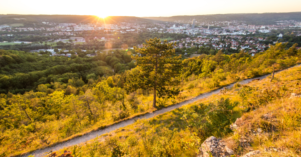 Jena_SaaleHorizontale_Sonne_JenaKultur_A.Graef Wanderweg SaaleHorizontale in Jena
