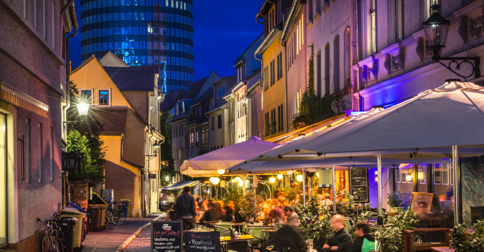 Jena_Wagnergasse_beiNacht_JenaKultur_A.Hub Jena Wagnergasse am Abend