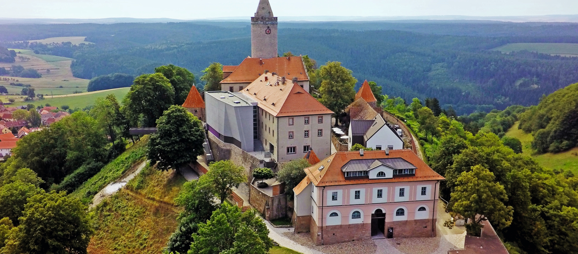 Luftaufnahme der Leuchtenburg
