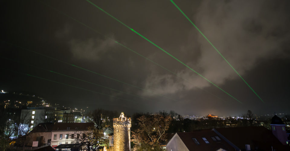 ©JenaKultur Foto: A.Koerbs Lange Nacht der Wissenschaften 2017, Jena, Laserstrahlen