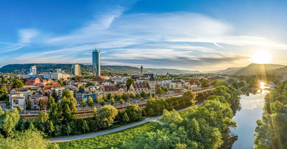 Jena_Skyline_SaalestrandSonnenaufgang_JenaKultur_A.Graef