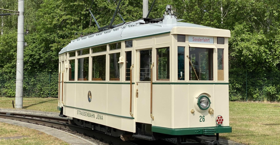 Historische Straßenbahn_Triebwagen 26_Jenaer Nahverkehr